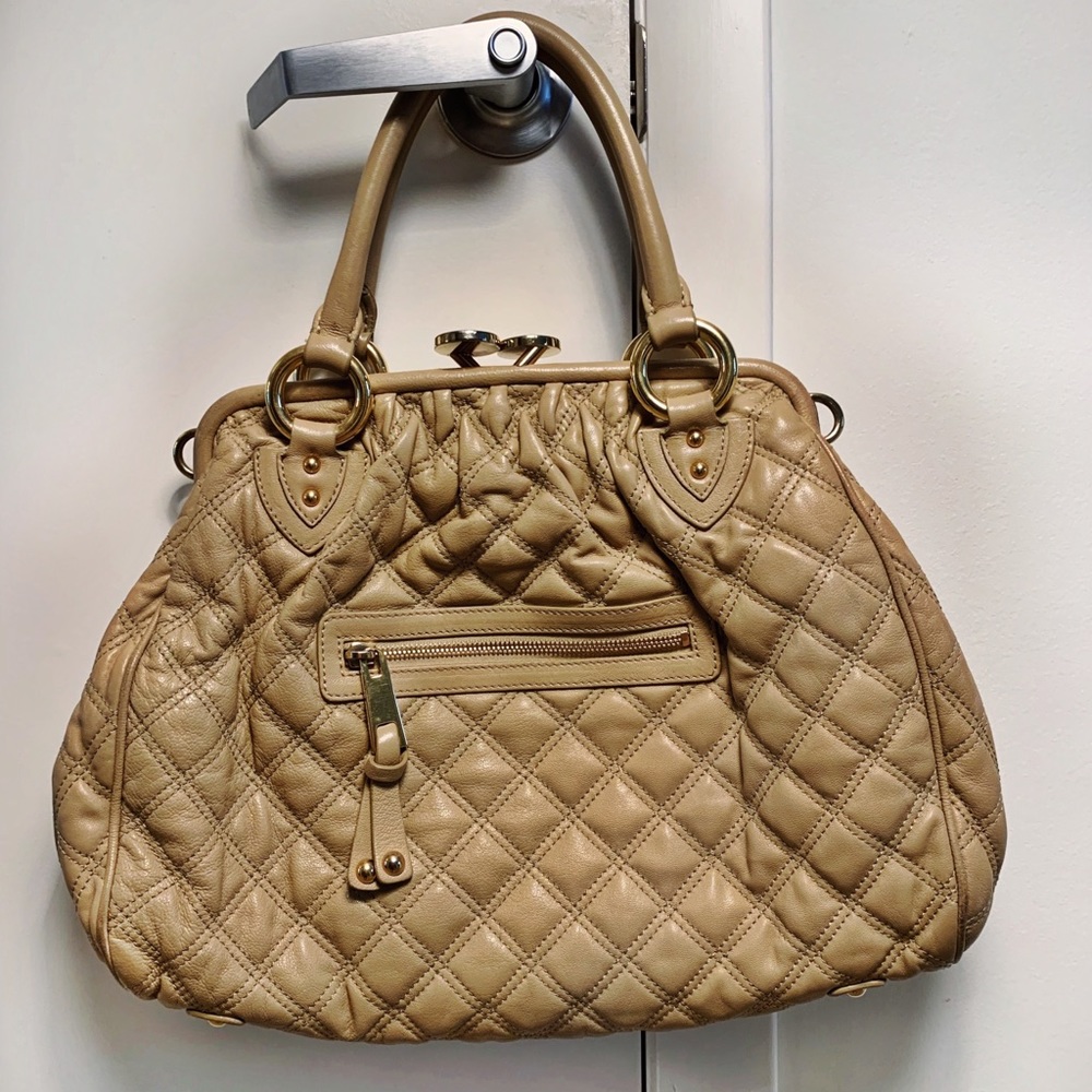 Marc Jacobs Beige Quilted Leather Handbag